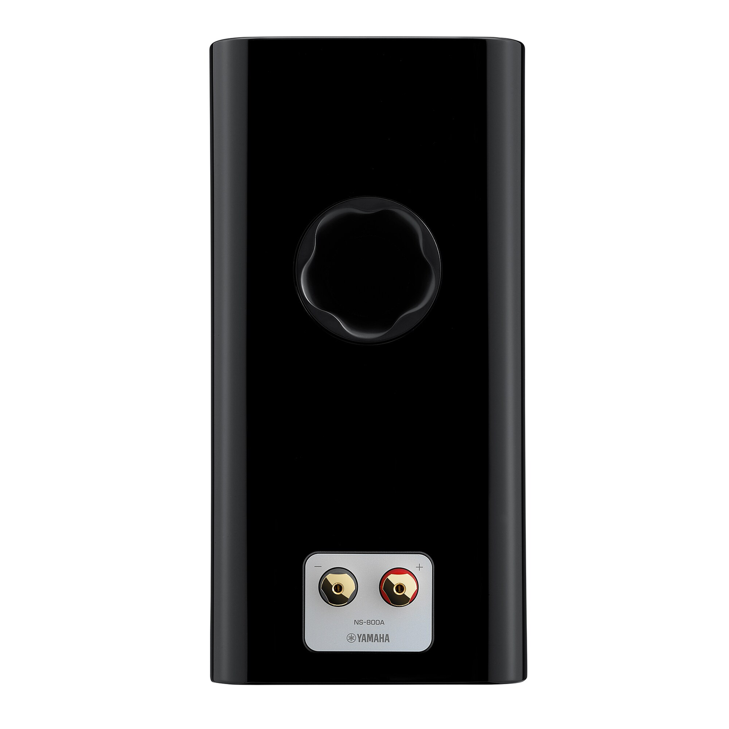 Yamaha NS-800A Regallautsprecher Klavierlack Rückansicht mit Bassreflexöffnung und Anschlussfeld