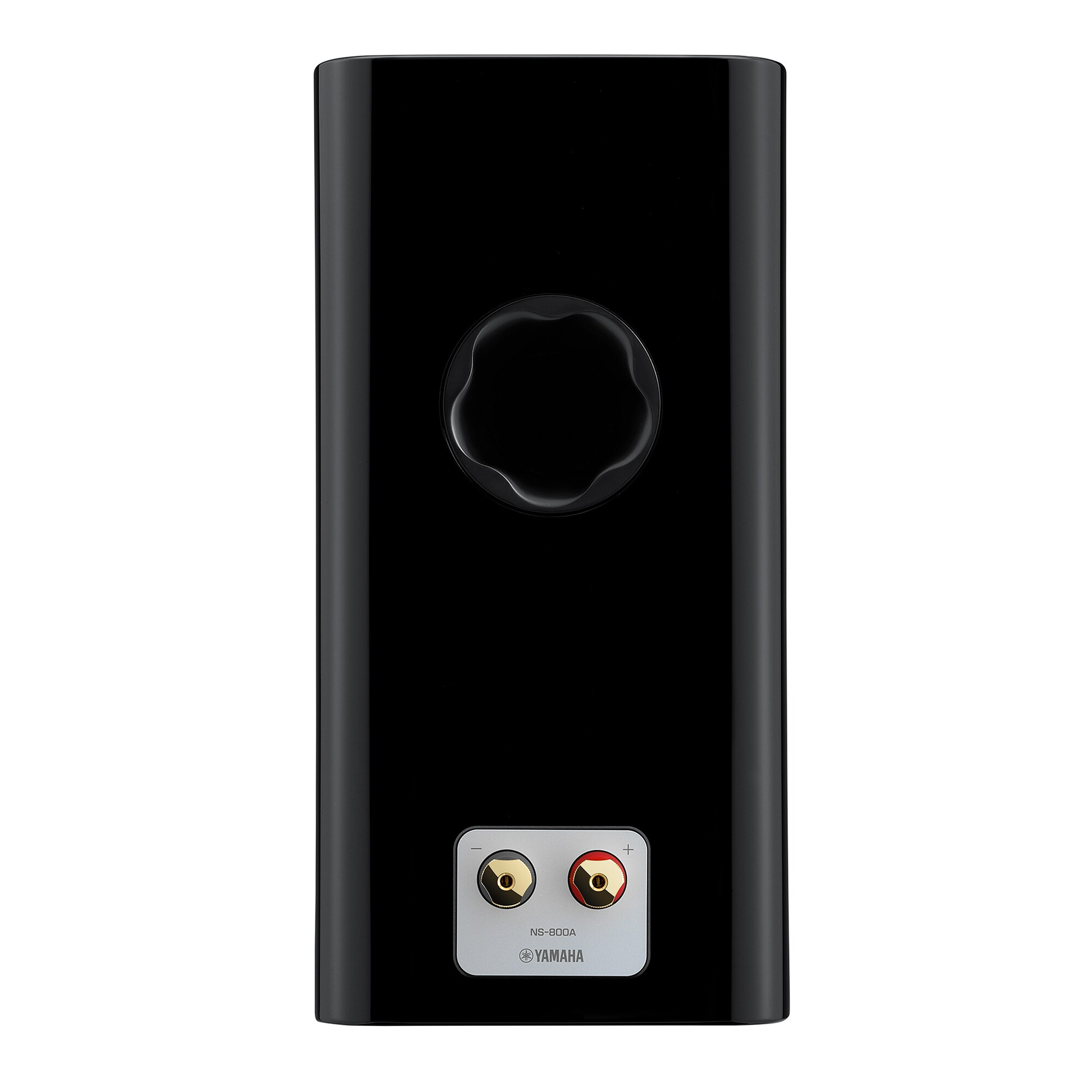 Yamaha NS-800A Regallautsprecher Klavierlack Rückansicht mit Bassreflexöffnung und Anschlussfeld