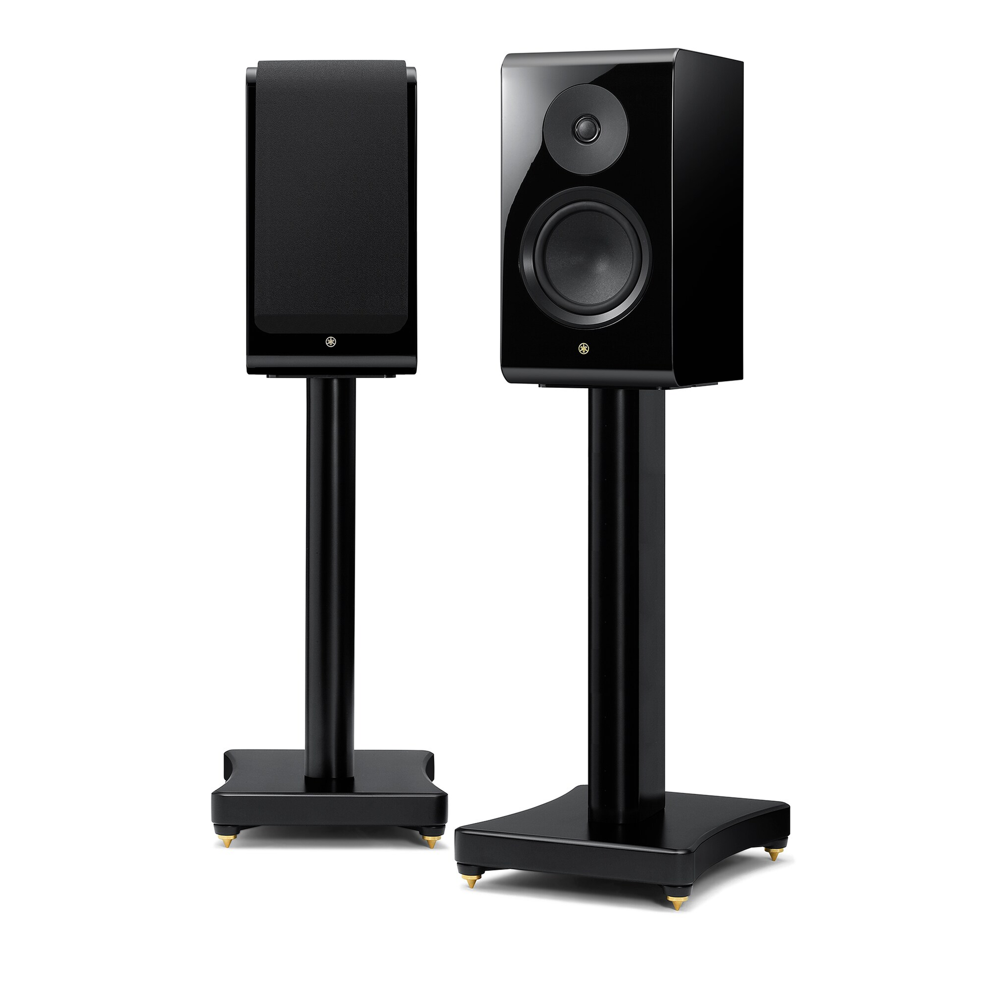 Yamaha NS-800A Regallautsprecher Klavierlack Stereopaar auf den Ständern SPS-800A