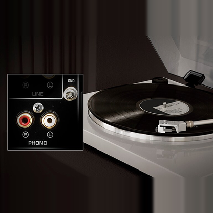 Yamaha R-N1000A Netzwerk-Receiver mit HDMI Schwarz Detailansicht des Phono-Eingangs für den Anschluss eines Plattenspielers
