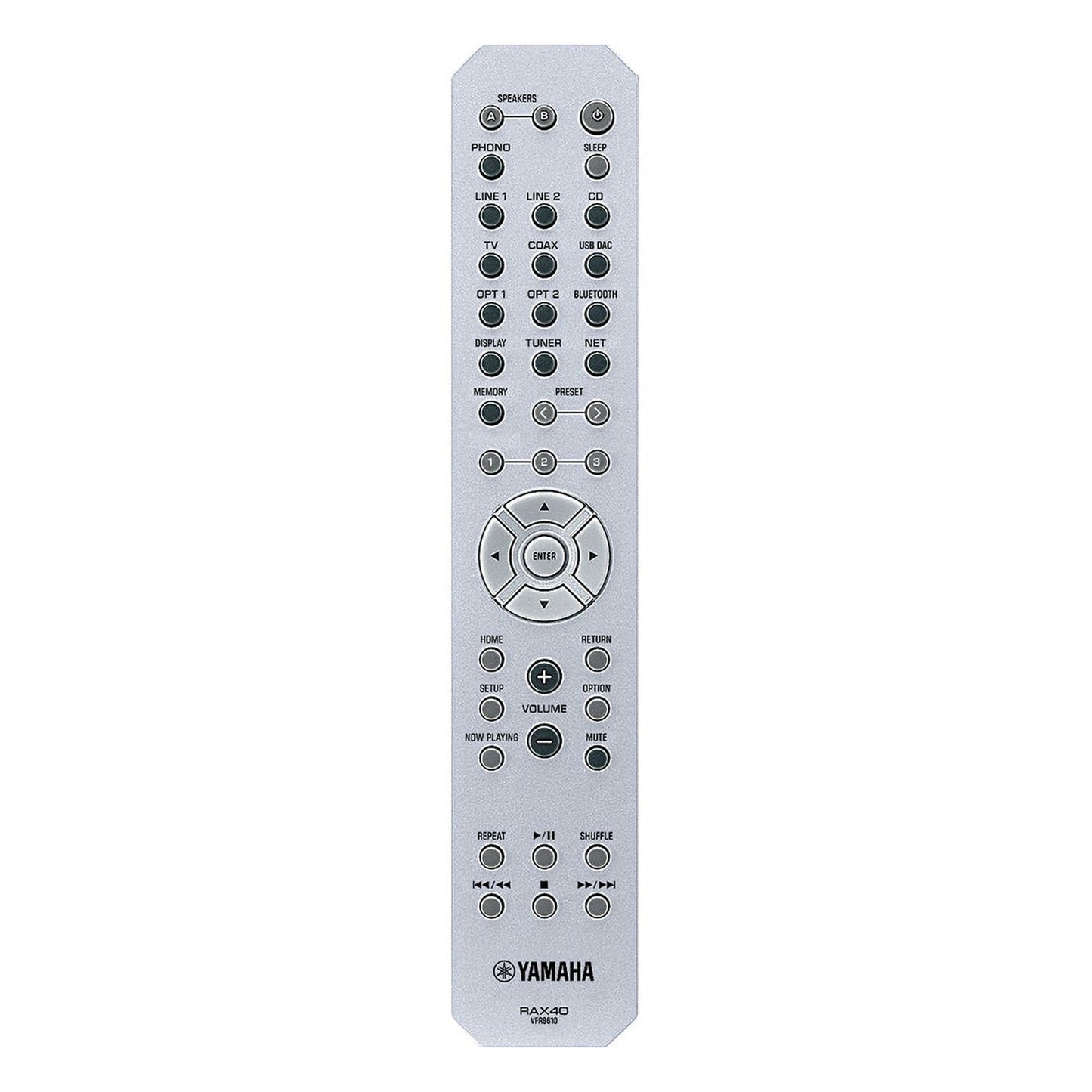 Yamaha R-N1000A Netzwerk-Receiver mit HDMI Schwarz Fernbedienung mit Zifferntasten und Quellenwahl