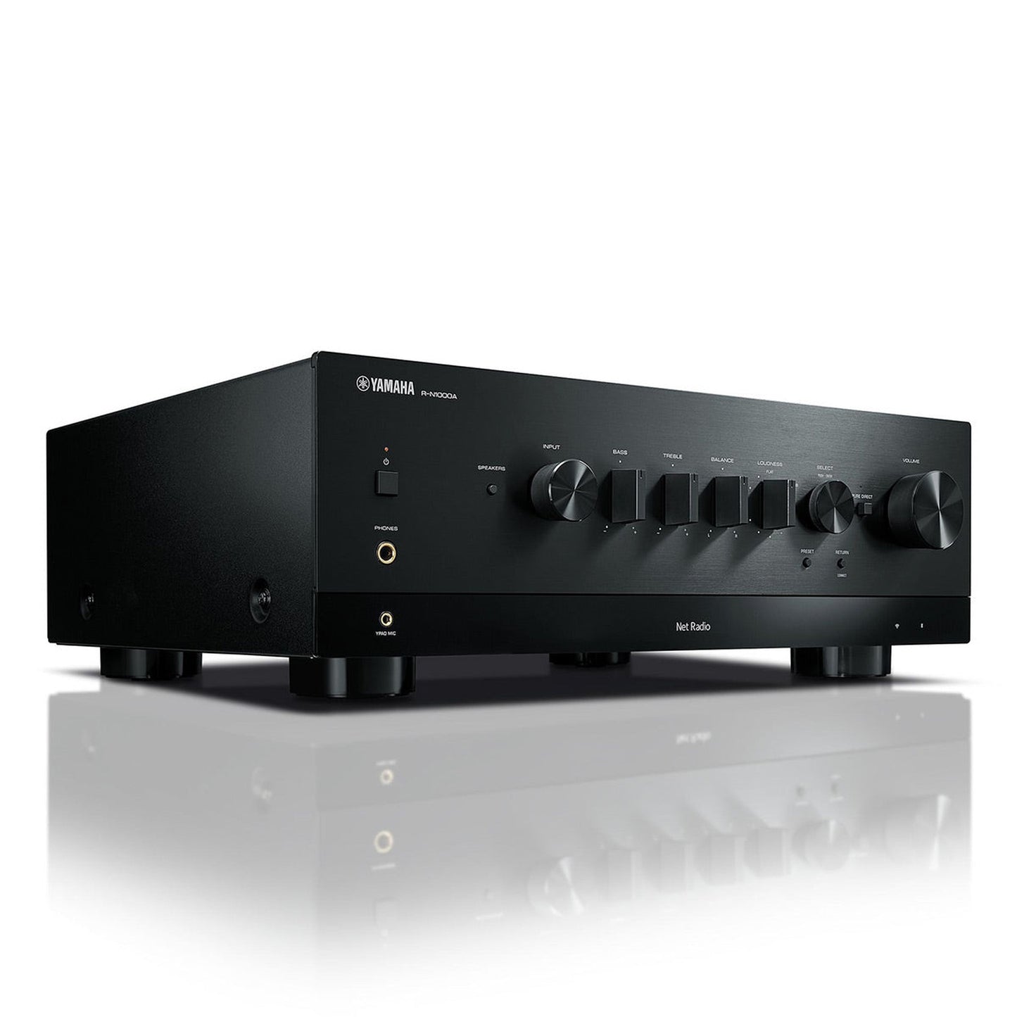 Yamaha R-N1000A Netzwerk-Receiver mit HDMI Schwarz Schrägansicht von vorne rechts