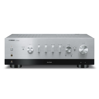 Yamaha R-N1000A Netzwerk-Receiver mit HDMI Silber Frontansicht mit Display und Lautstärkeregler