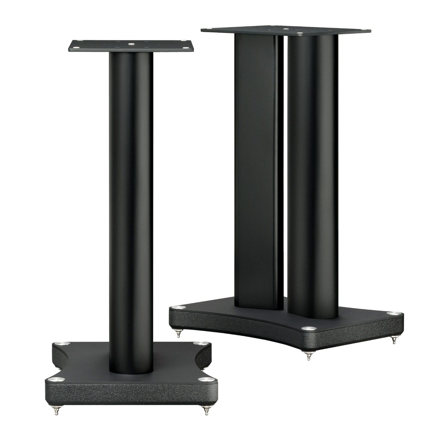 Yamaha SPS-3000 Lautsprecher-Ständer Paar Schrägansicht mit Bodenplatten und Spikes
