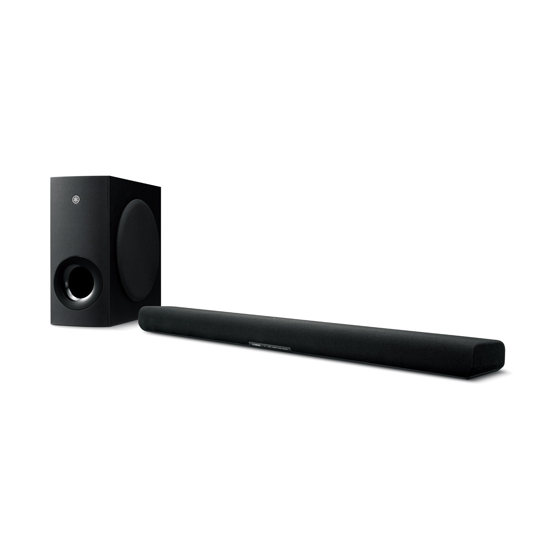 Yamaha SR-B40A Soundbar mit Wireless-Sub Schwarz Schrägansicht von Soundbar und Subwoofer