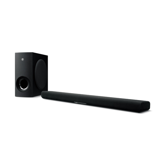Yamaha SR-B40A Soundbar mit Wireless-Sub Schwarz Schrägansicht von Soundbar und Subwoofer