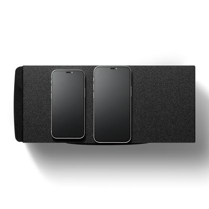 Yamaha SR-C30A Soundbar Draufsicht mit zwei Smartphones als Grössenvergleich