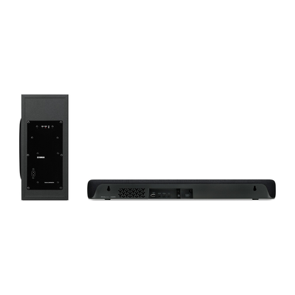 Yamaha SR-C30A Soundbar mit Subwoofer Schwarz Rückansicht von Soundbar und Subwoofer