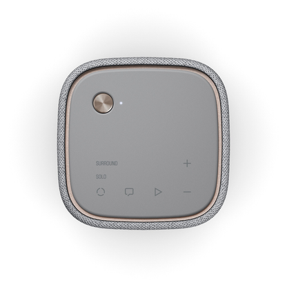 Yamaha True X Speaker 1A Rearspeaker WS-X1A Hellgrau Draufsicht auf das helle Touch-Bedienfeld