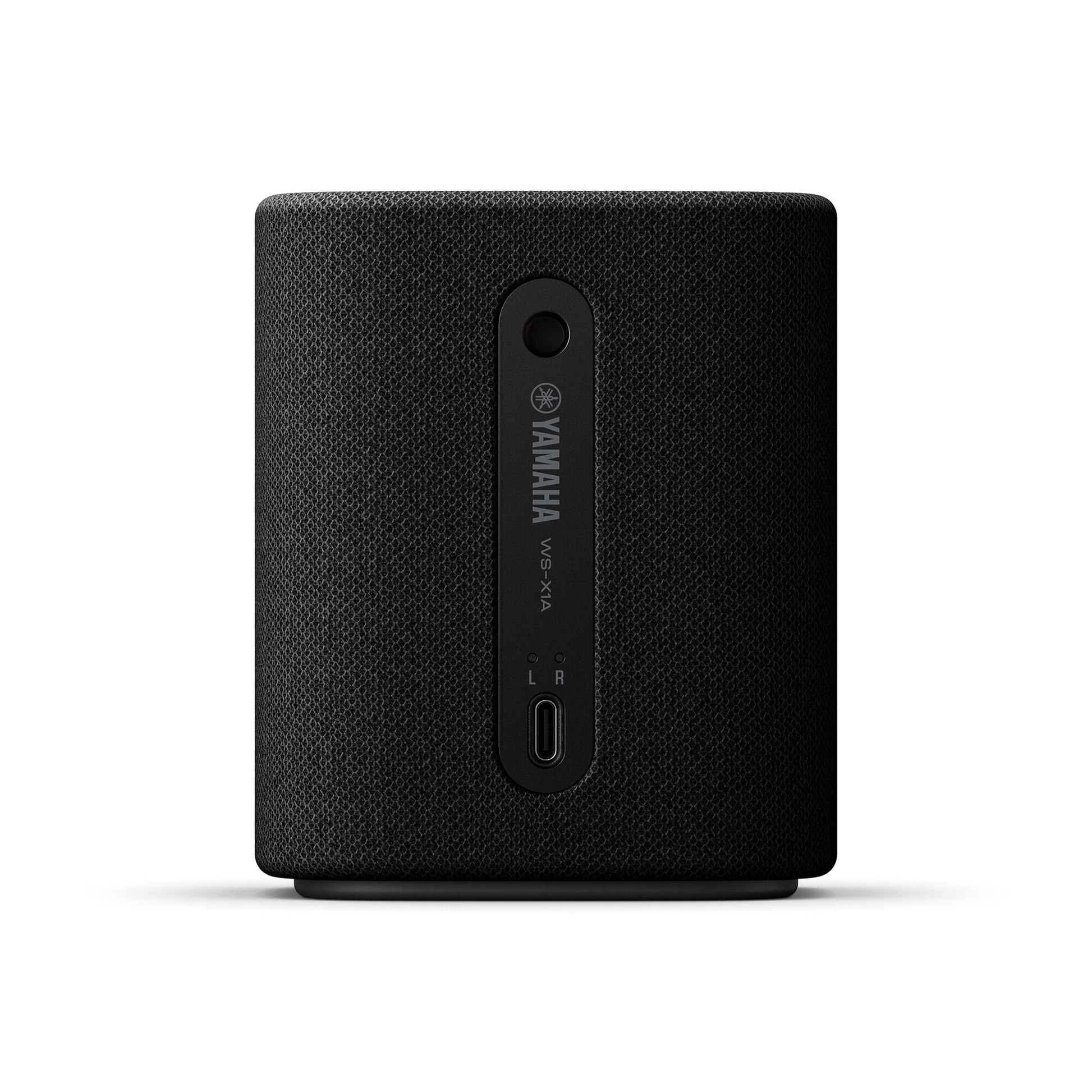 Yamaha True X Speaker 1A Rearspeaker WS-X1A Schwarz Rückansicht mit Yamaha-Schriftzug und USB-C-Ladebuchse