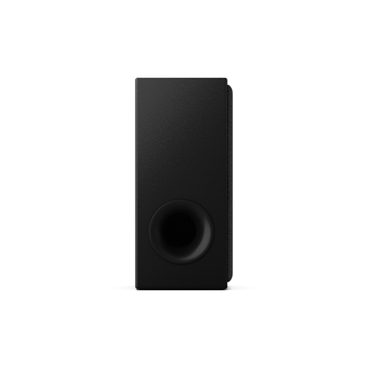 Yamaha True X Surround-Set PK-TRUE50A Schwarz Frontansicht des drahtlosen Subwoofers mit Stoffbespannung
