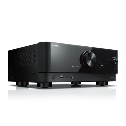 Yamaha TSR-400 AV-Receiver Schwarz Schrägansicht mit Lüftungsgitter und Lautstärkeregler