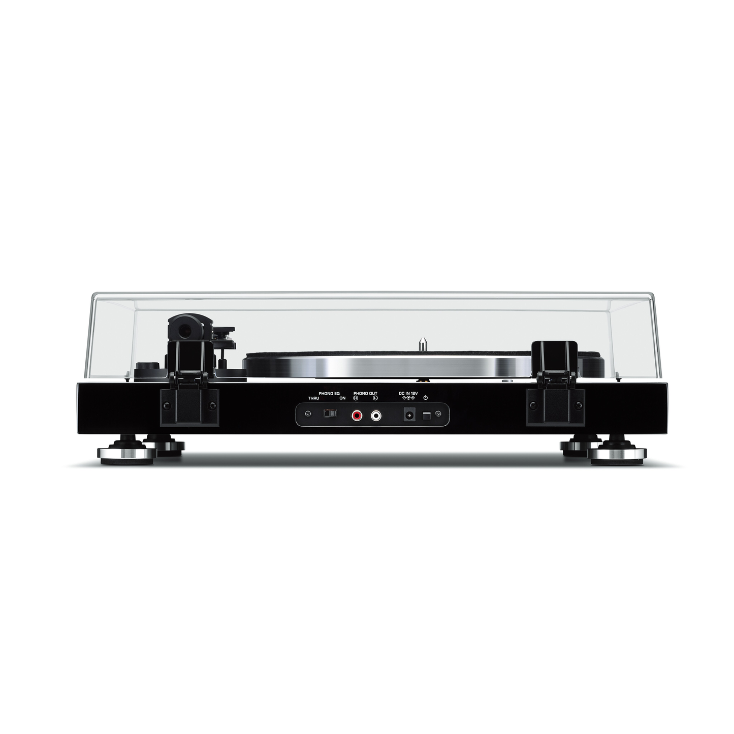 Yamaha TT-S303 Plattenspieler Schwarz Rückansicht mit Phono-Schalter und Cinch-Ausgang