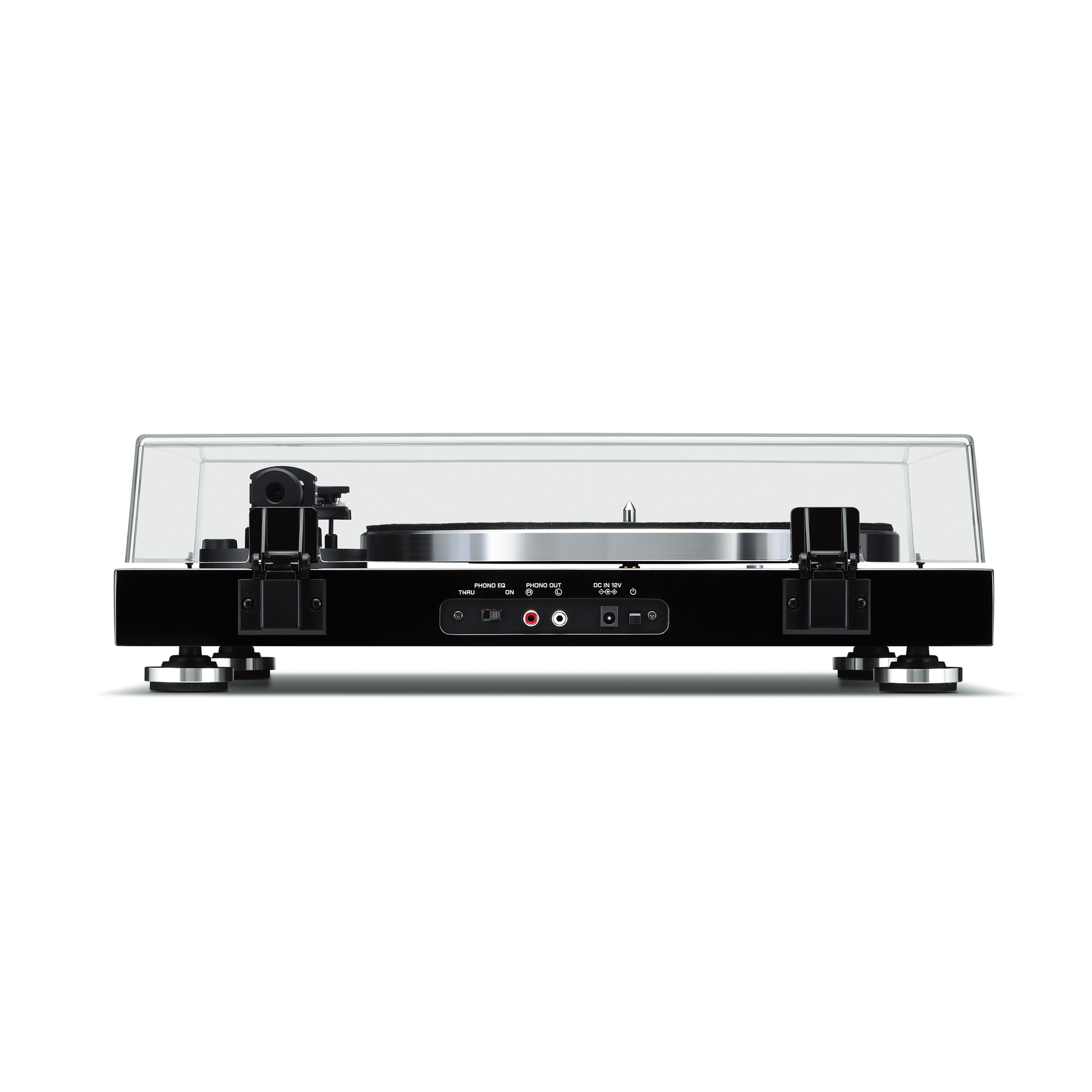 Yamaha TT-S303 Plattenspieler Schwarz Rückansicht mit Phono-Schalter und Cinch-Ausgang