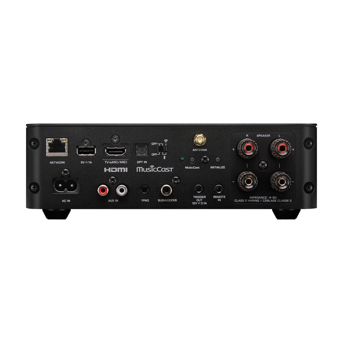Yamaha WXA-70A Streaming-Verstärker Schwarz Rückansicht mit Anschlussfeld