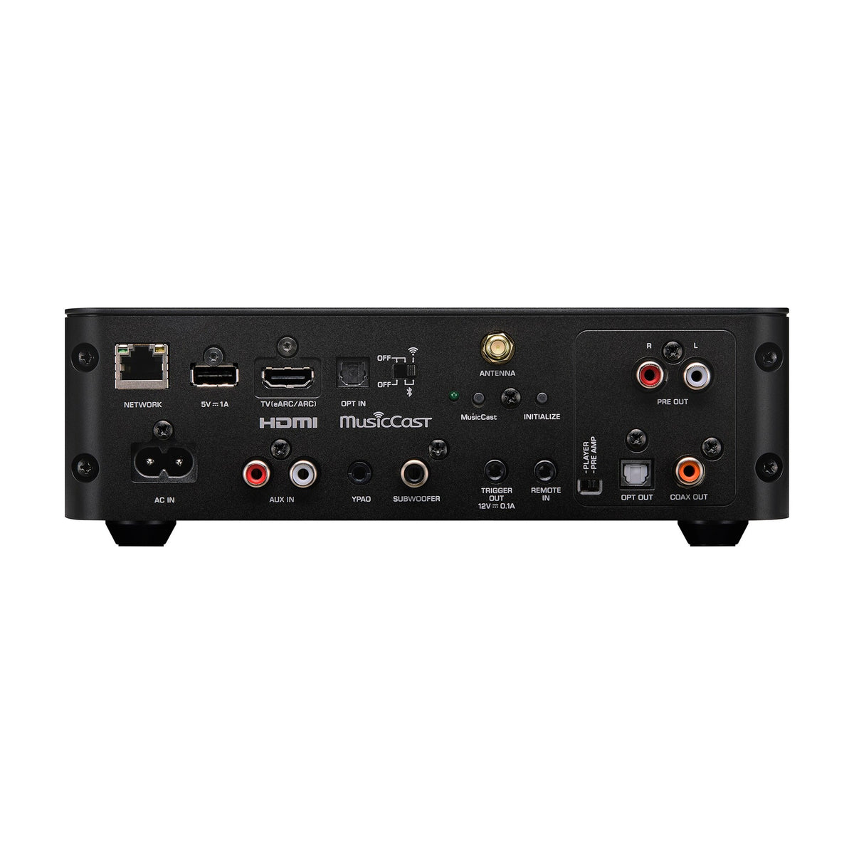 Yamaha WXC-70A Streaming-Vorverstärker Schwarz Rückansicht mit Anschlussfeld
