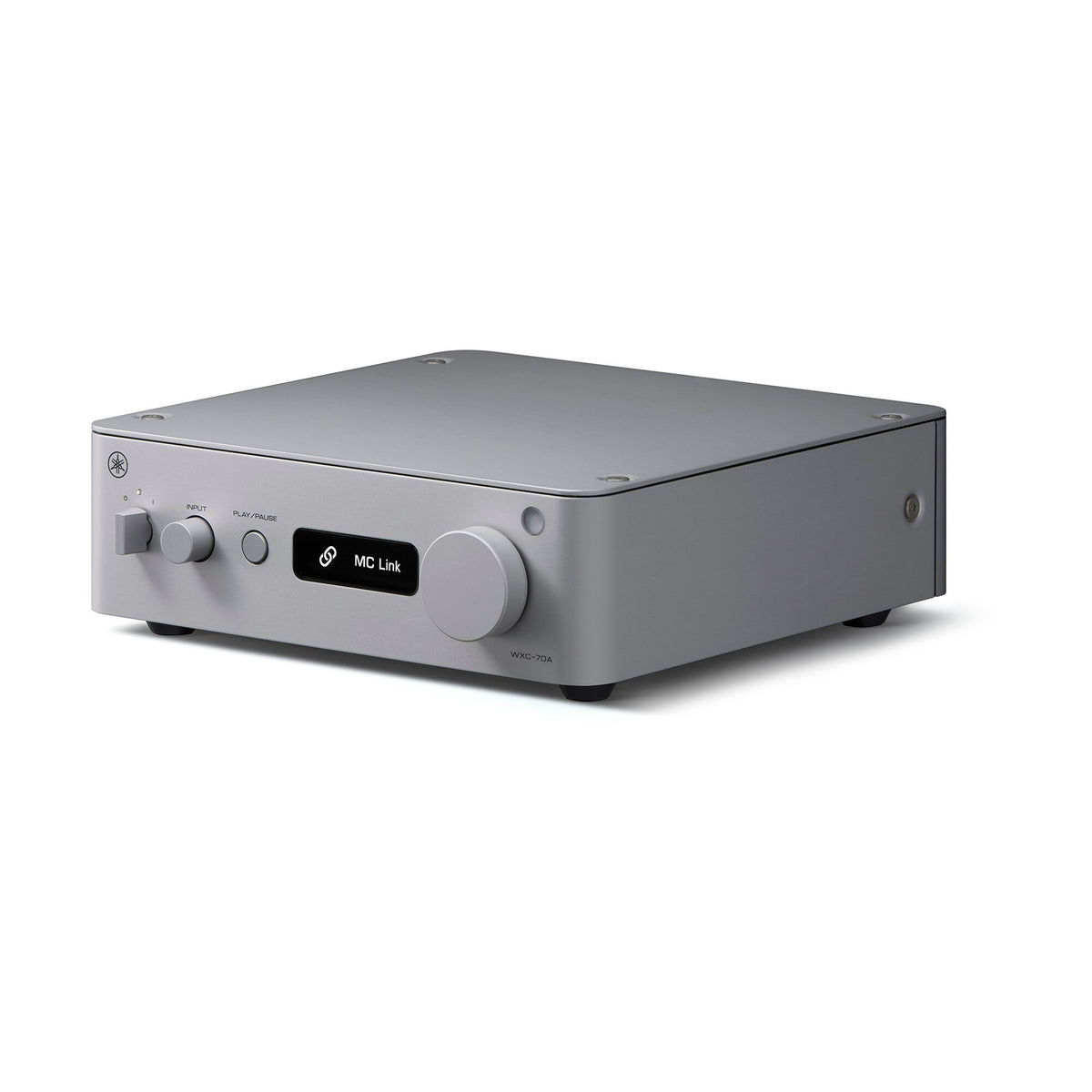 Yamaha WXC-70A Streaming-Vorverstärker Silber Schrägansicht von der anderen Seite