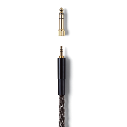 Yamaha YH-5000SE Kopfhörer Detailansicht von 3.5-mm-Klinkenstecker und 6.3-mm-Adapter